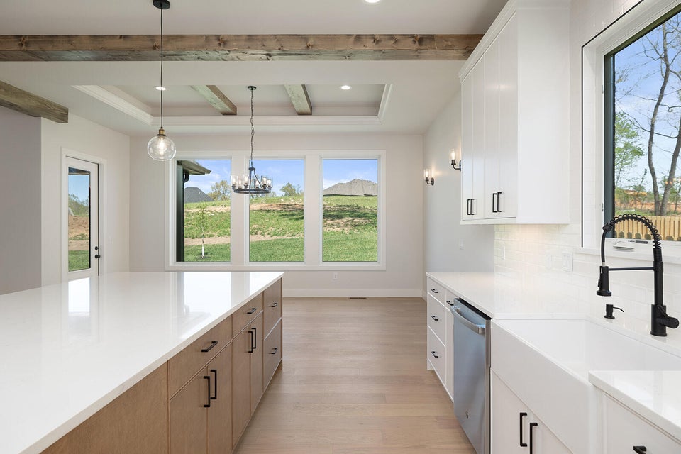 Kitchen with natural light and custom cabinets